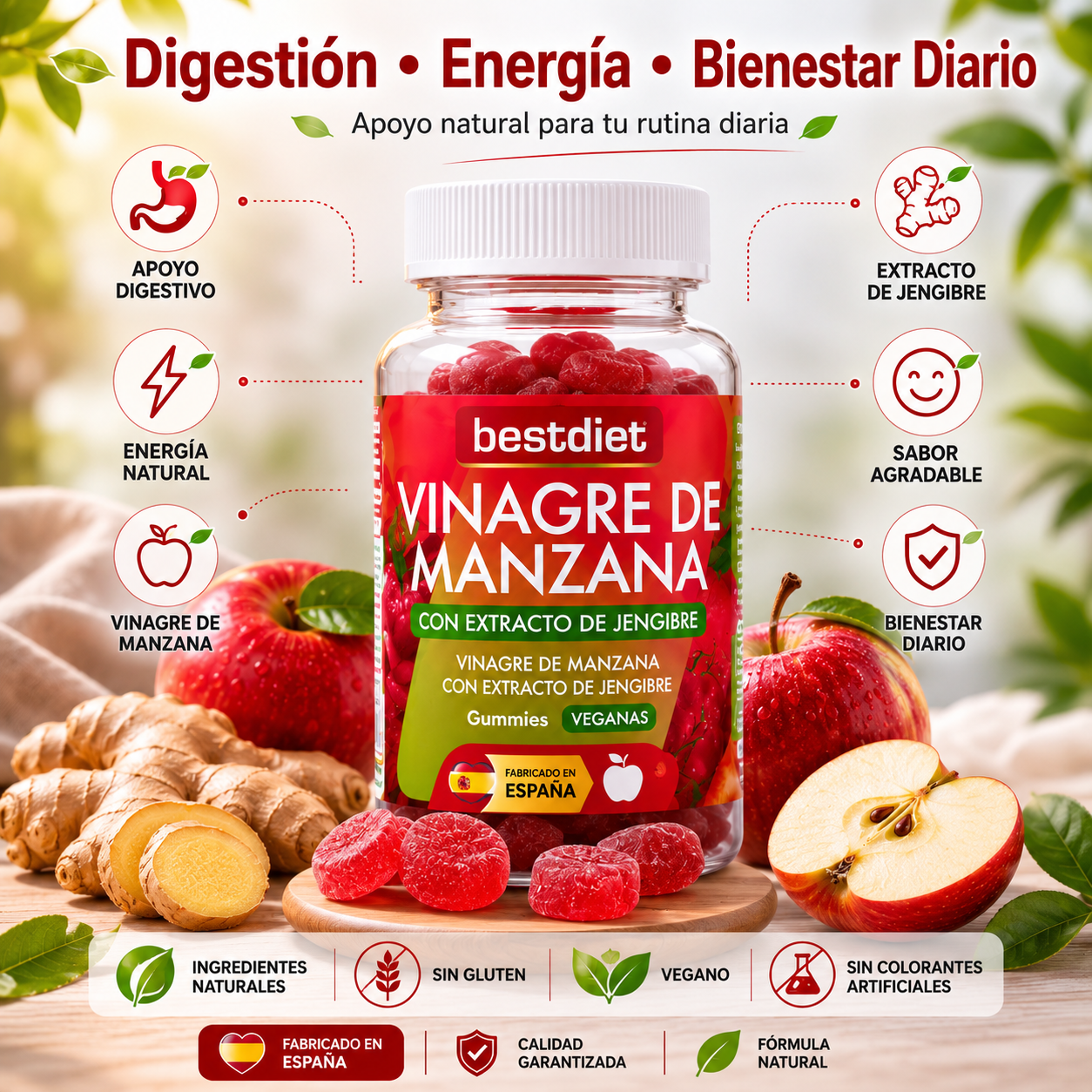 Despídete de la Hinchazón y los Antojos, y Recupera la Salud de tu Intestino con BestDiet Gummies