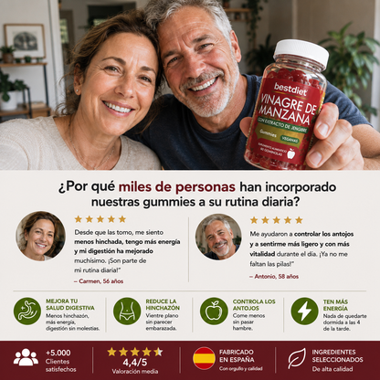 Despídete de la Hinchazón y los Antojos, y Recupera la Salud de tu Intestino con BestDiet Gummies