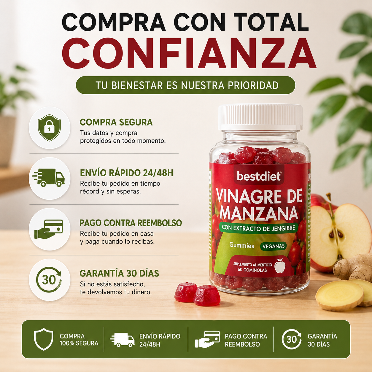Despídete de la Hinchazón y los Antojos, y Recupera la Salud de tu Intestino con BestDiet Gummies
