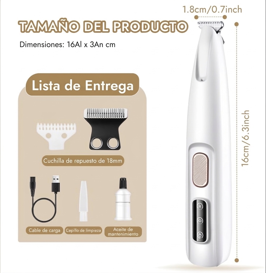PawCare Pro - Recortadora de pelo para mascotas